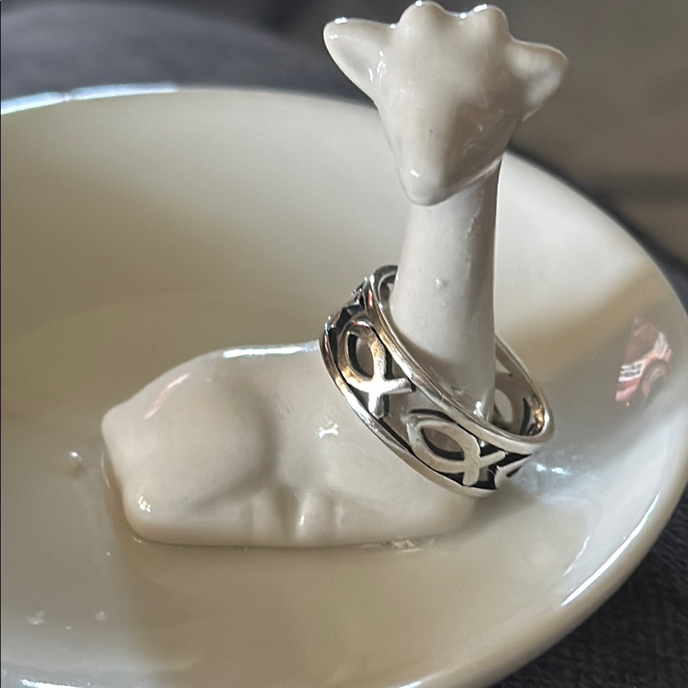 James Avery Silver Ichtus Fish Band Ring
